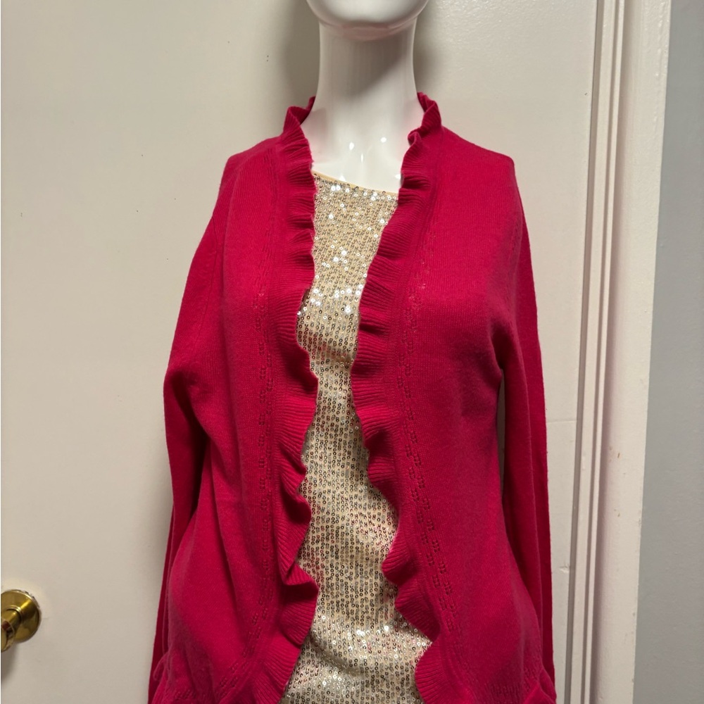Women's Pink Ruffled Sweater cashmere